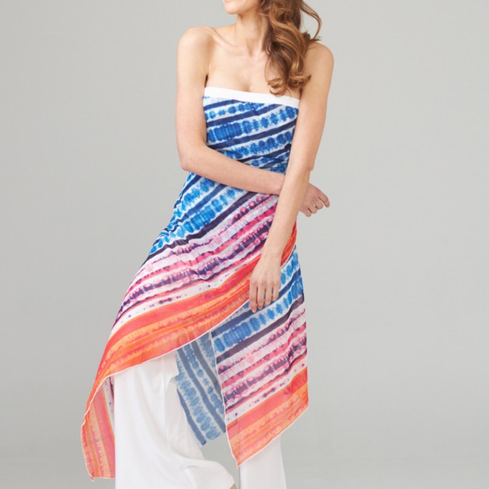 Joseph Ribkoff Colorful Tie-Dye Overlay Jumpsuit
